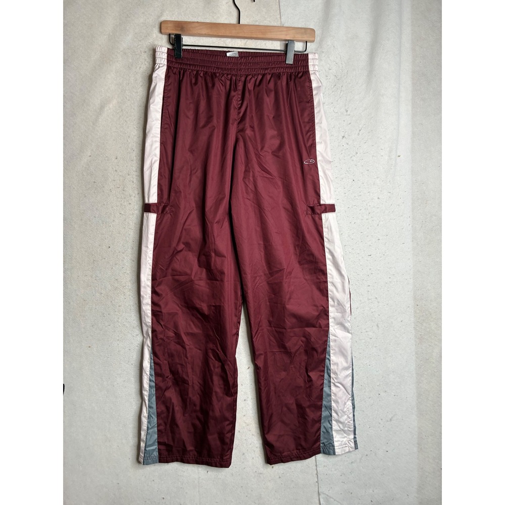 C9 by Champion Mens XL Maroon Track Pants Mesh Lined Windbreaker Zipper Leg
